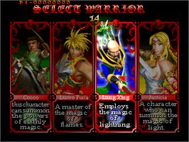 Select Screen for The Crystal of Kings.