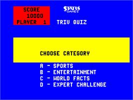 Select Screen for Triv Quiz.