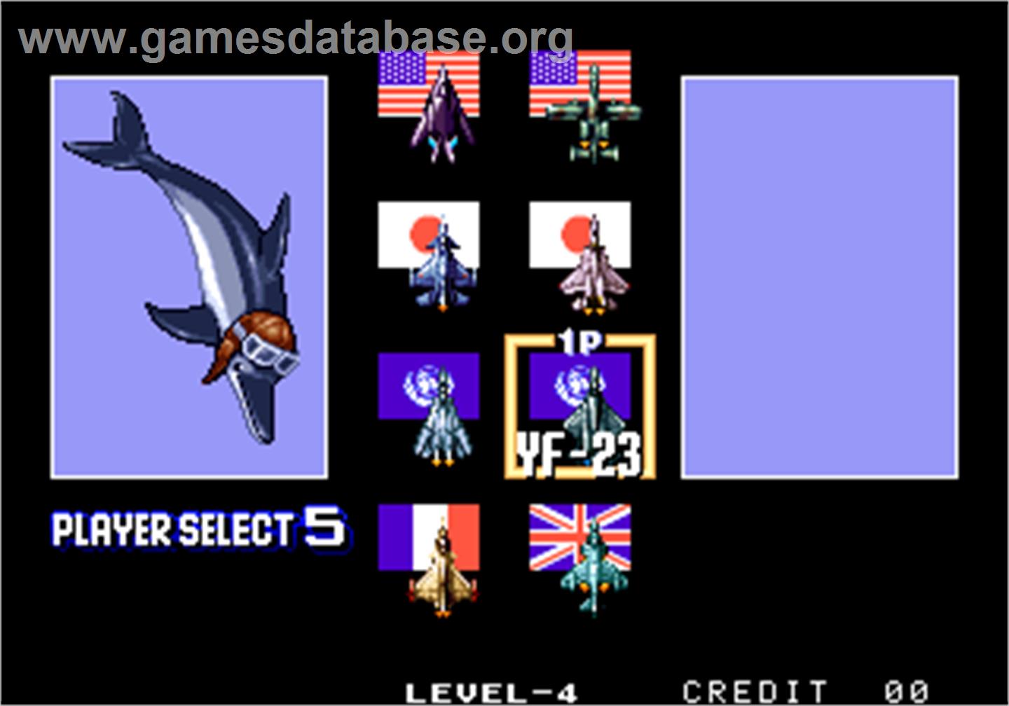 Aero Fighters 2 / Sonic Wings 2 - Arcade - Artwork - Select Screen
