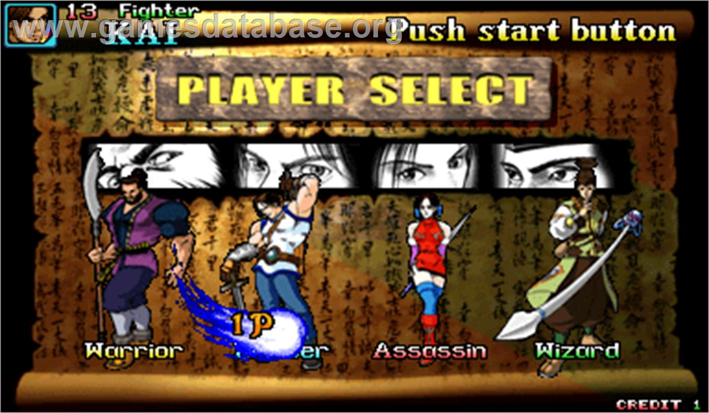 Age Of Heroes - Silkroad 2 - Arcade - Artwork - Select Screen