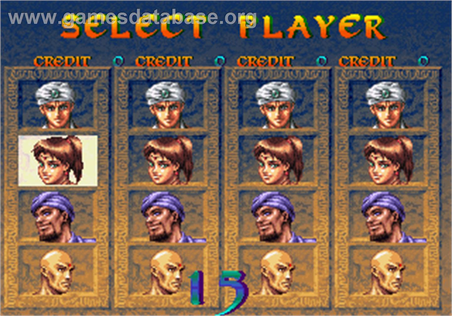 Arabian Fight - Arcade - Artwork - Select Screen