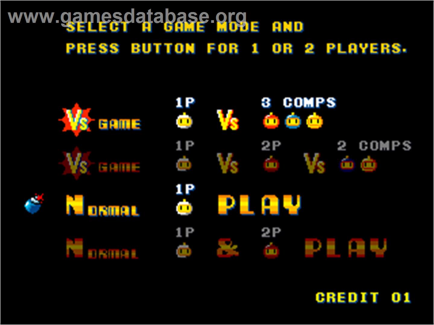 Bomber Man - Arcade - Artwork - Select Screen