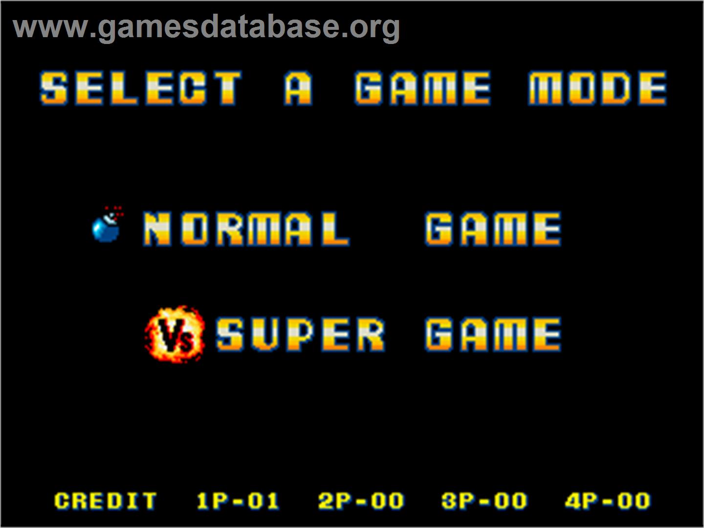 Bomber Man World - Arcade - Artwork - Select Screen