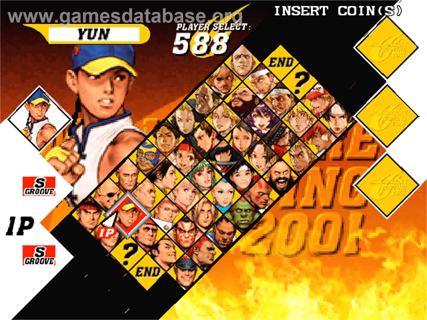 Capcom Vs. SNK 2 Millionaire Fighting 2001 - Arcade - Artwork - Select Screen