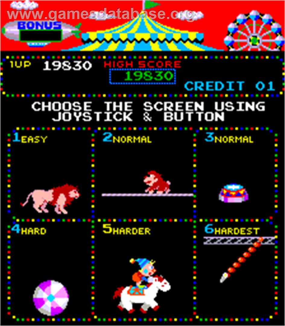 Circus Charlie - Arcade - Artwork - Select Screen
