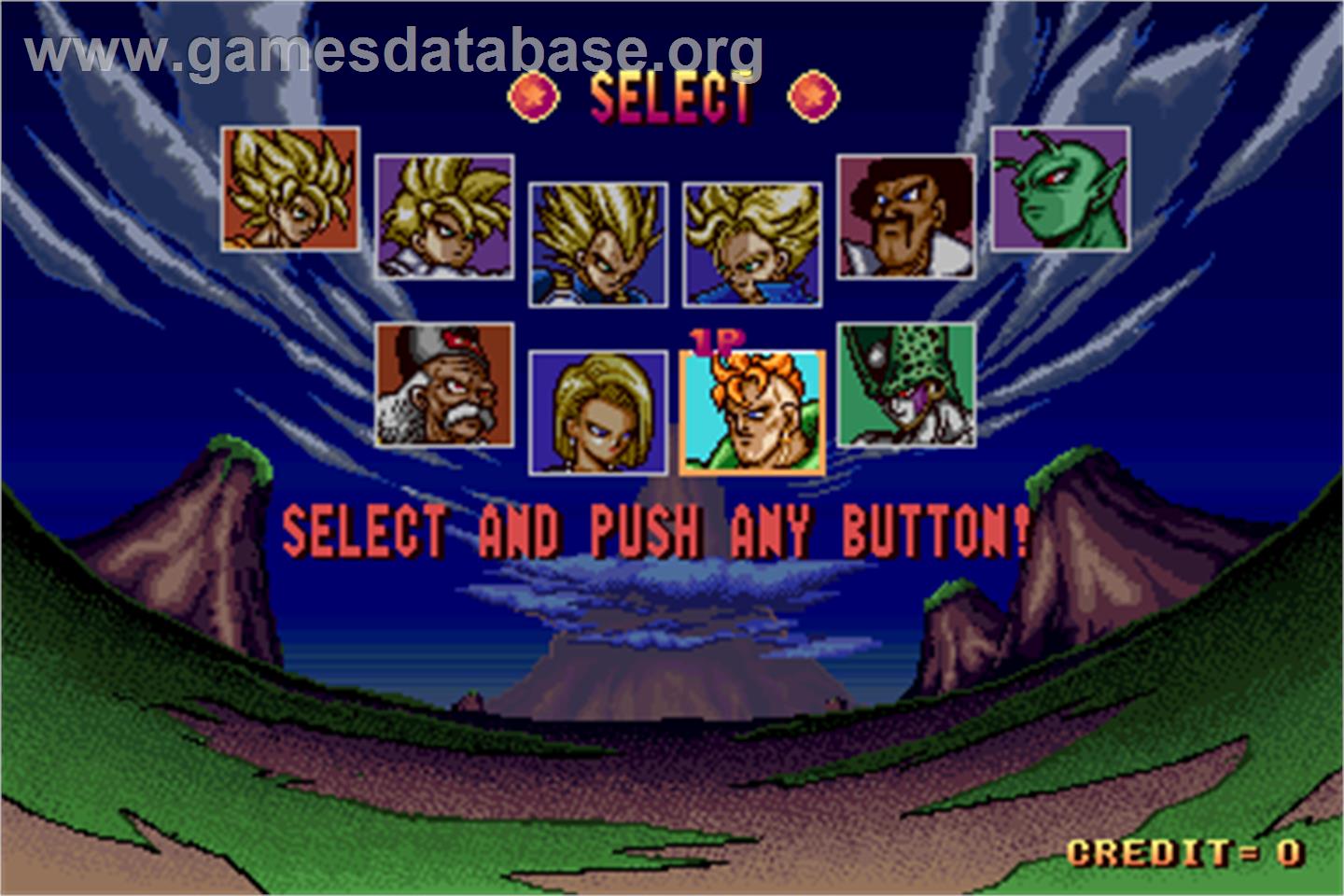 Dragonball Z 2 - Super Battle - Arcade - Artwork - Select Screen