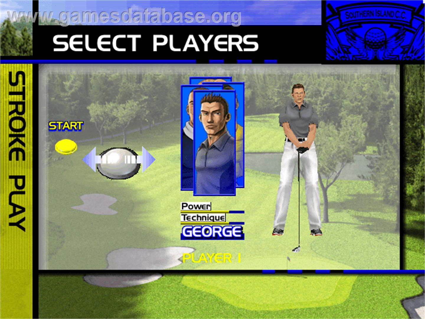 Dynamic Golf / Virtua Golf - Arcade - Artwork - Select Screen