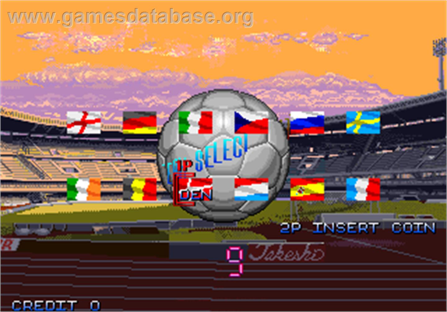 Euro Champ '92 - Arcade - Artwork - Select Screen