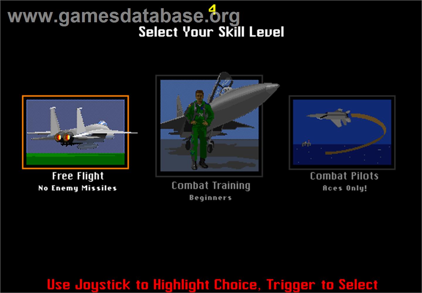 F-15 Strike Eagle - Arcade - Artwork - Select Screen
