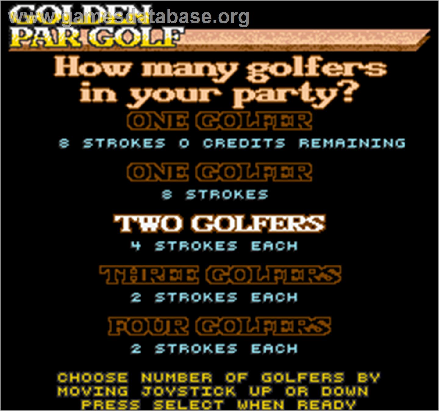 Golden Par Golf - Arcade - Artwork - Select Screen