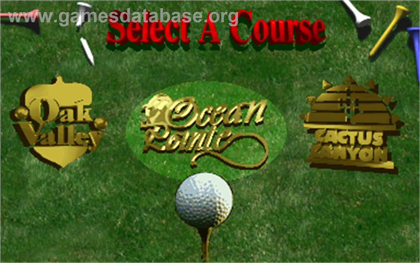 Golden Tee 3D Golf Tournament - Arcade - Artwork - Select Screen