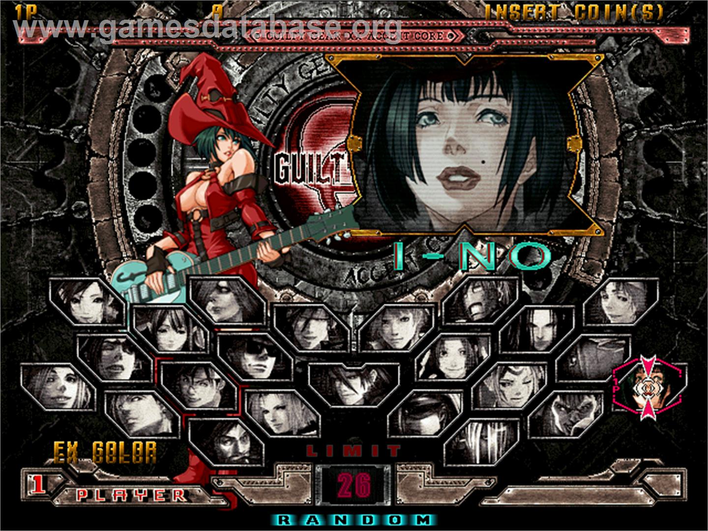 Guilty Gear XX Accent Core - Arcade - Artwork - Select Screen