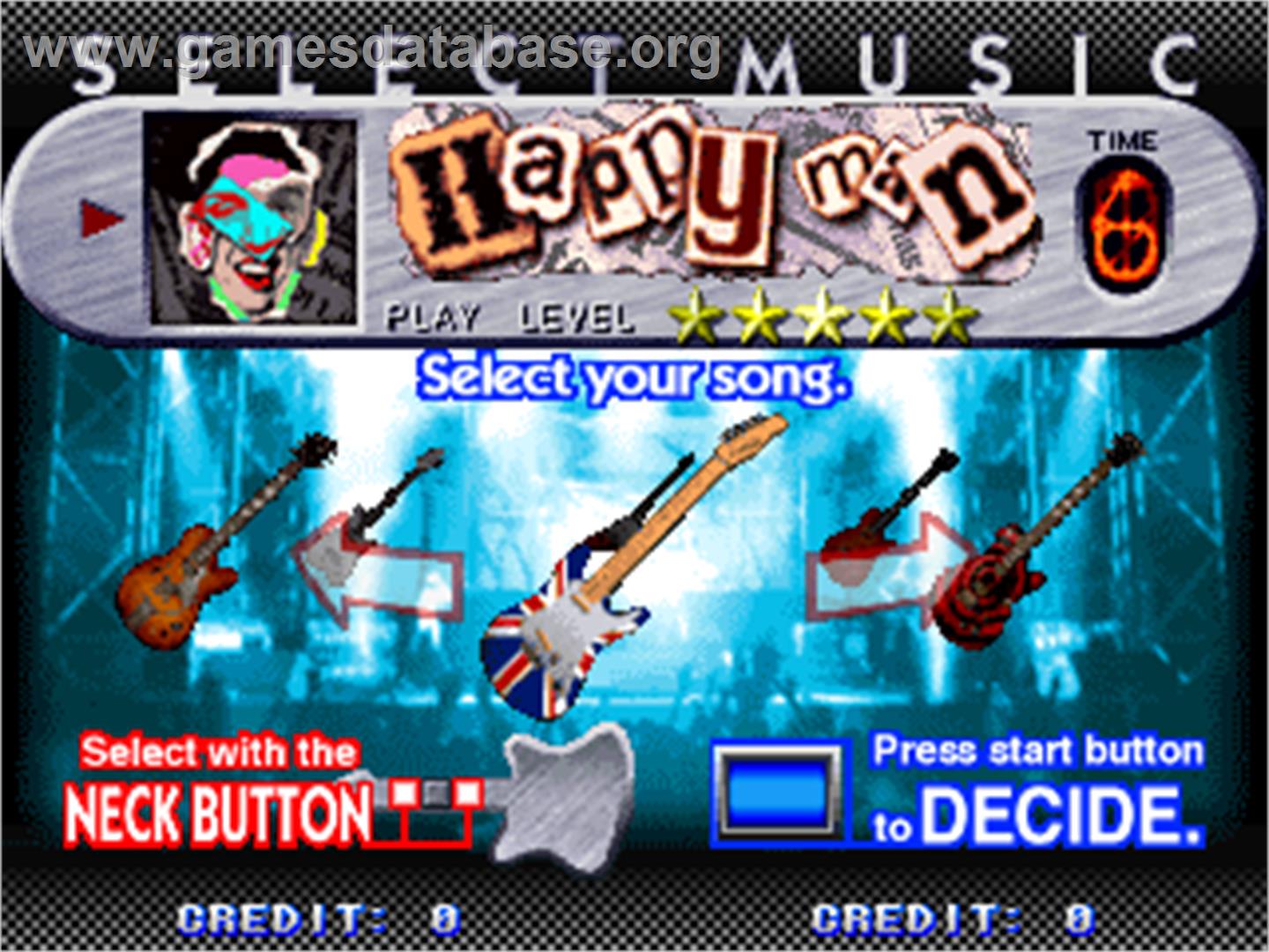 Guitar Freaks - Arcade - Artwork - Select Screen
