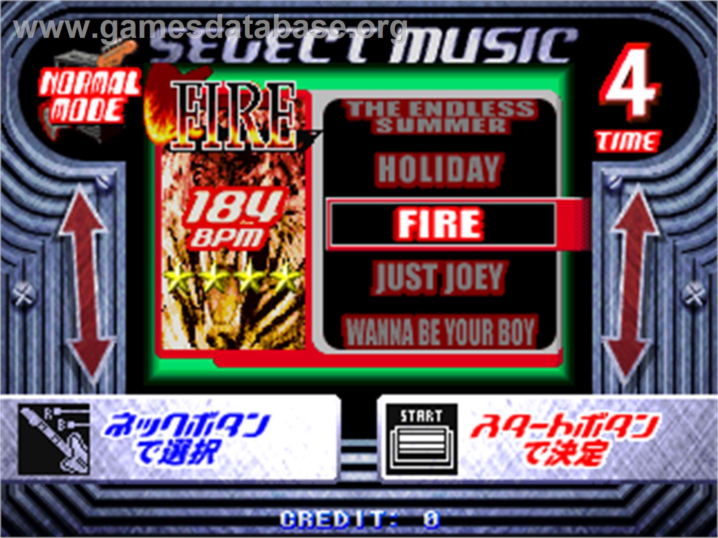 Guitar Freaks 2nd Mix Ver 1.01 - Arcade - Artwork - Select Screen