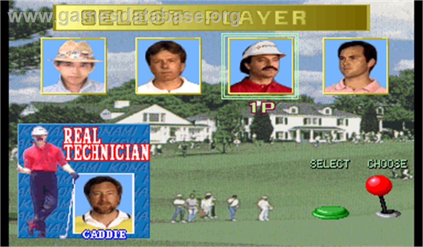 Konami's Open Golf Championship - Arcade - Artwork - Select Screen