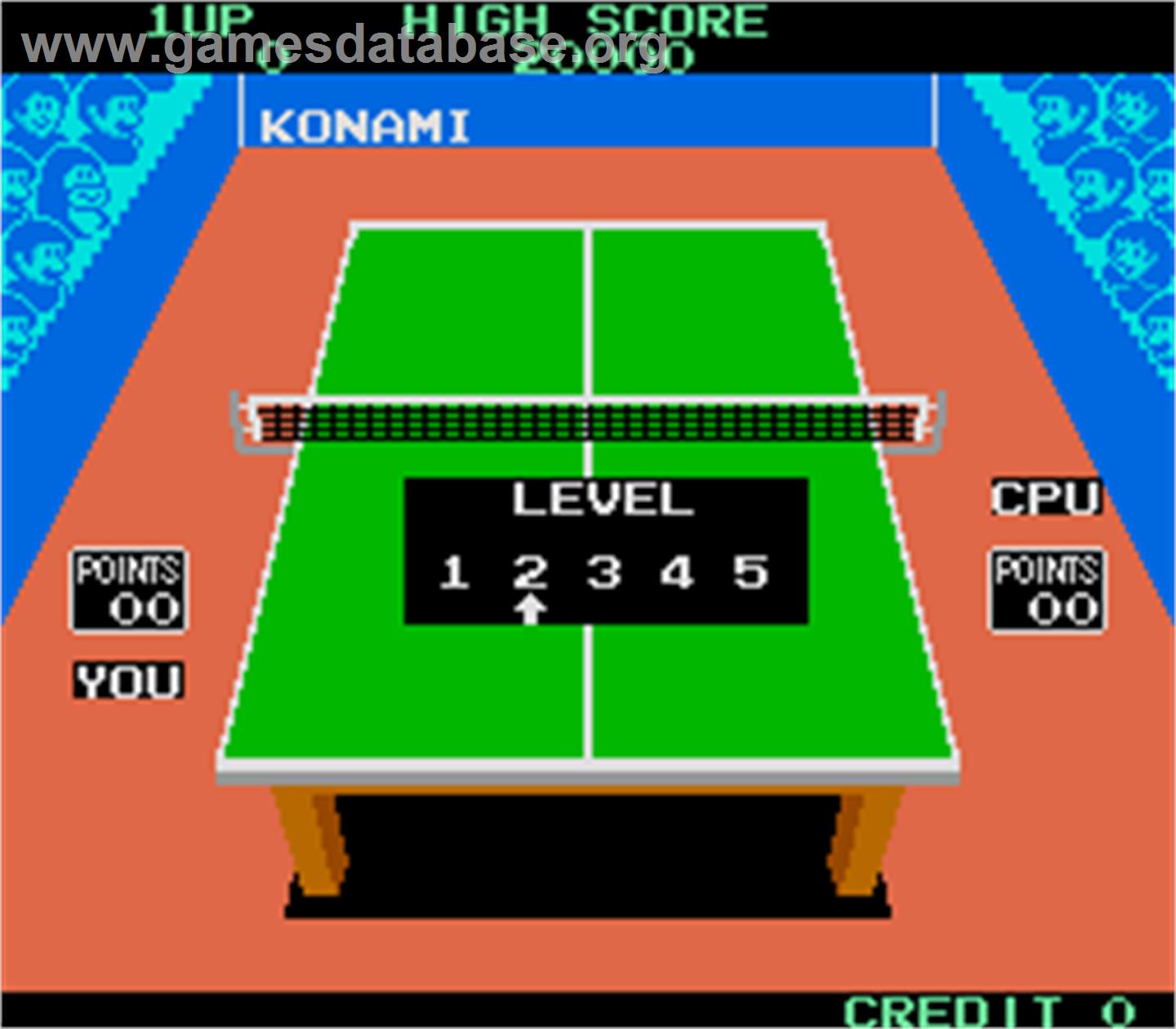 Konami's Ping-Pong - Arcade - Artwork - Select Screen