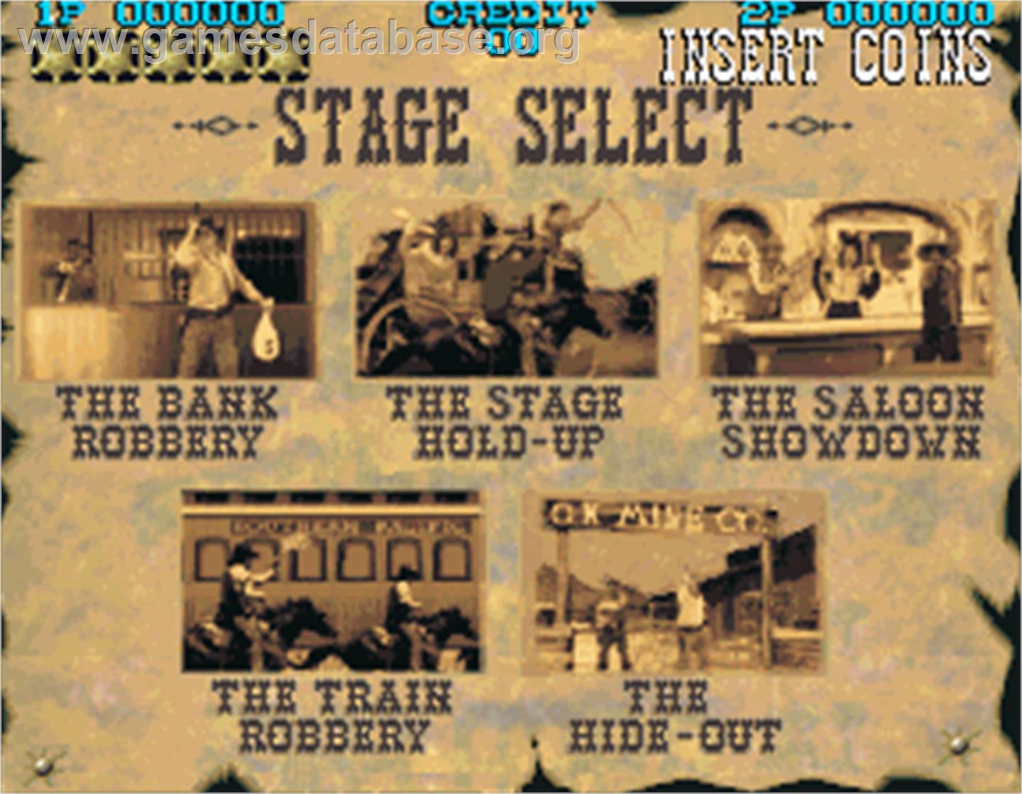 Lethal Enforcers II: The Western - Arcade - Artwork - Select Screen