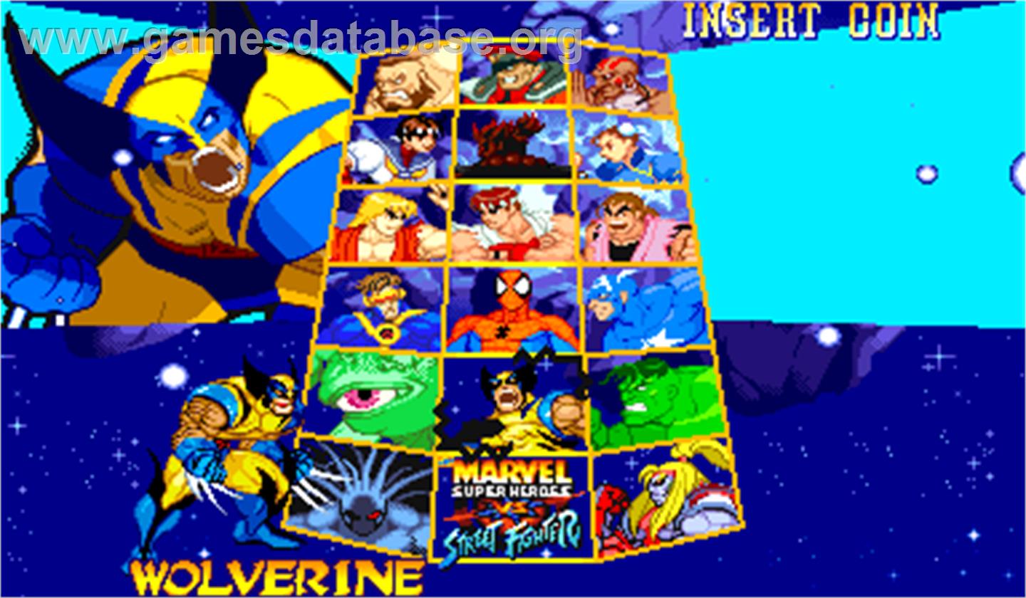 Marvel Super Heroes Vs. Street Fighter - Arcade - Artwork - Select Screen