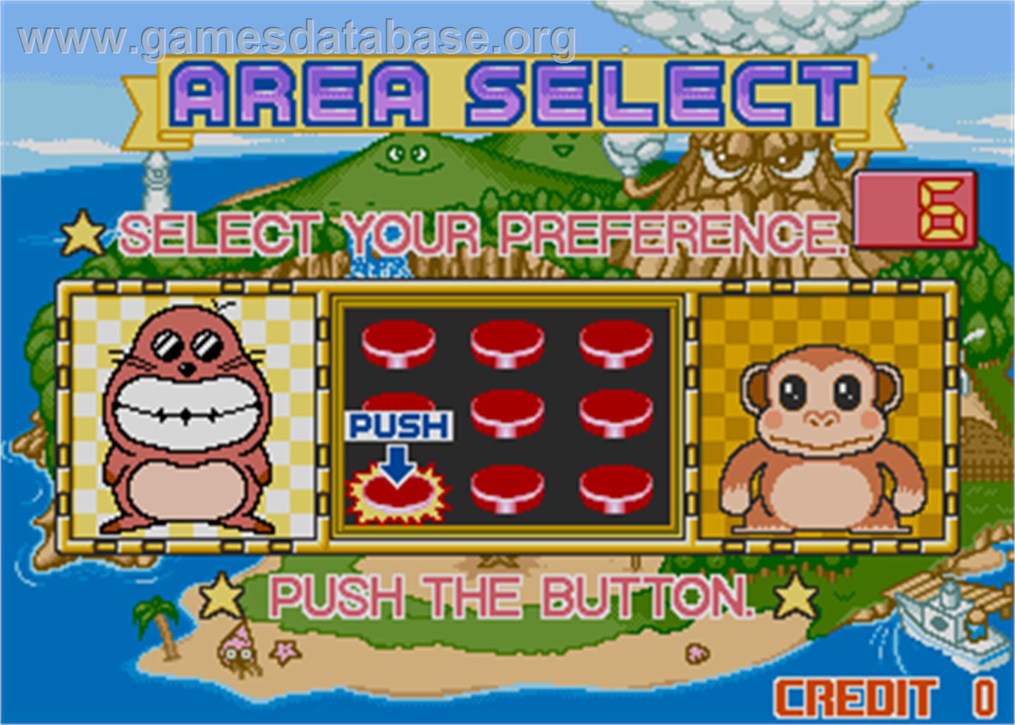 Monkey Mole Panic - Arcade - Artwork - Select Screen