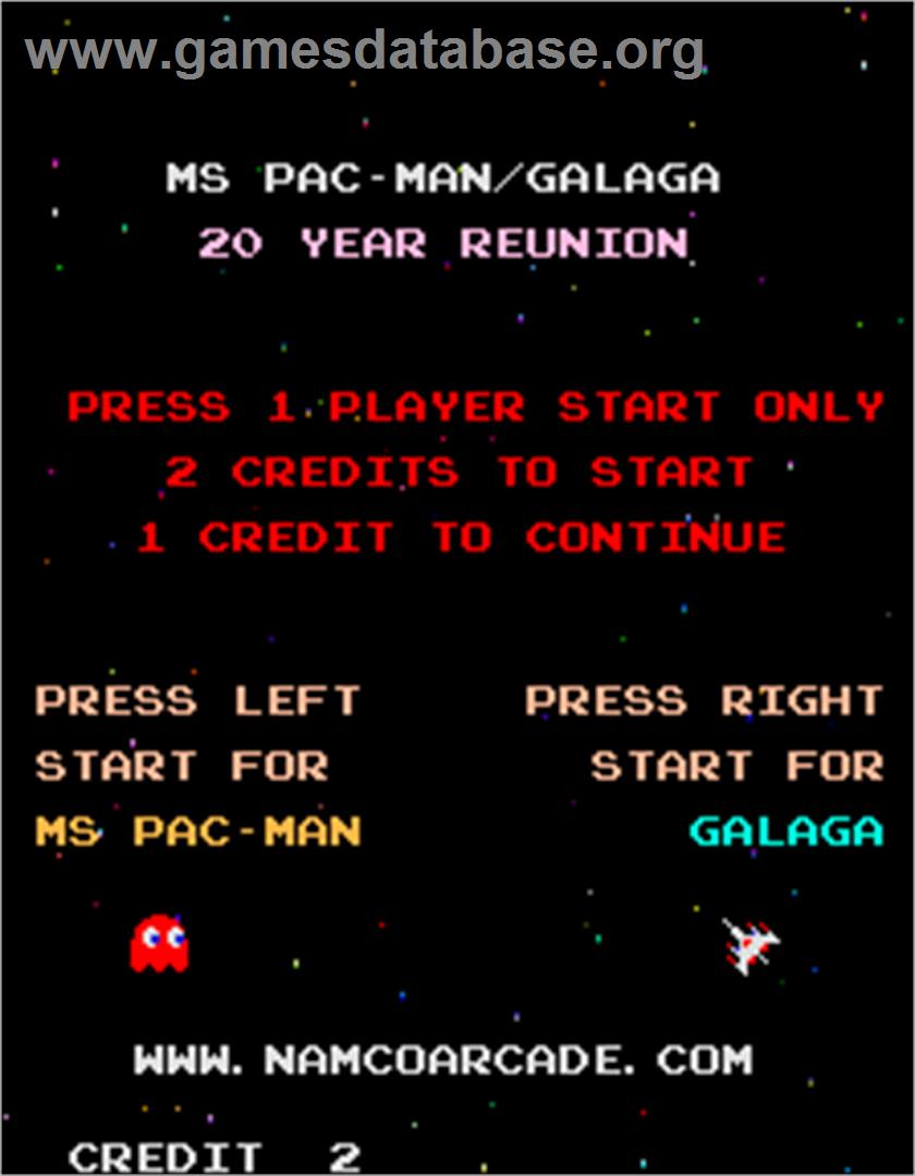 Ms. Pac-Man/Galaga - 20th Anniversary Class of 1981 Reunion - Arcade - Artwork - Select Screen