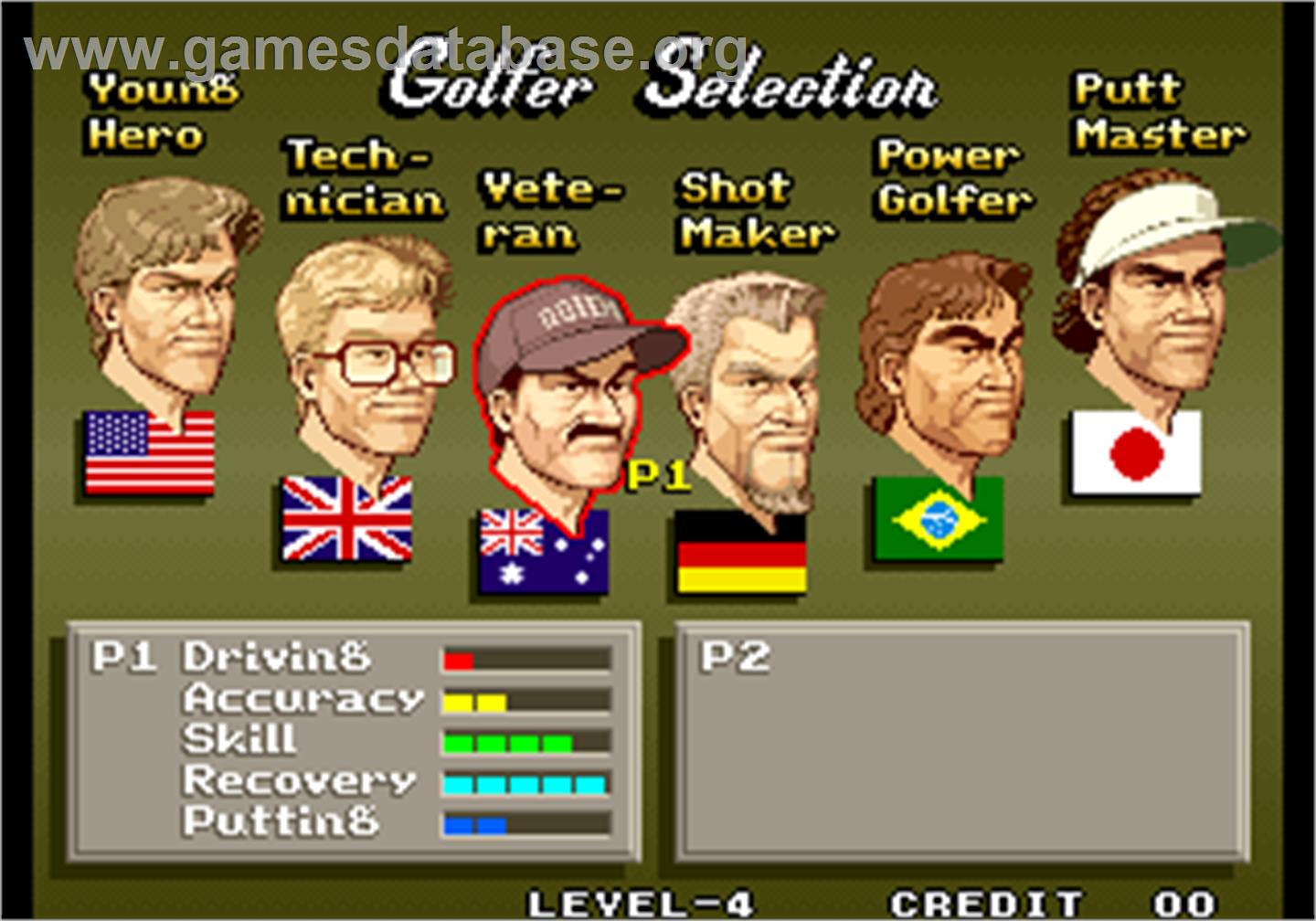 Neo Turf Masters / Big Tournament Golf - Arcade - Artwork - Select Screen