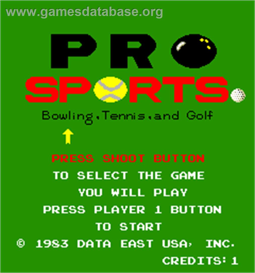 Pro Sports - Bowling, Tennis, and Golf - Arcade - Artwork - Select Screen