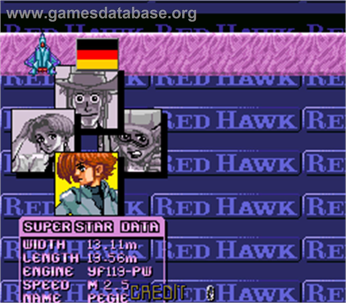 Red Hawk - Arcade - Artwork - Select Screen