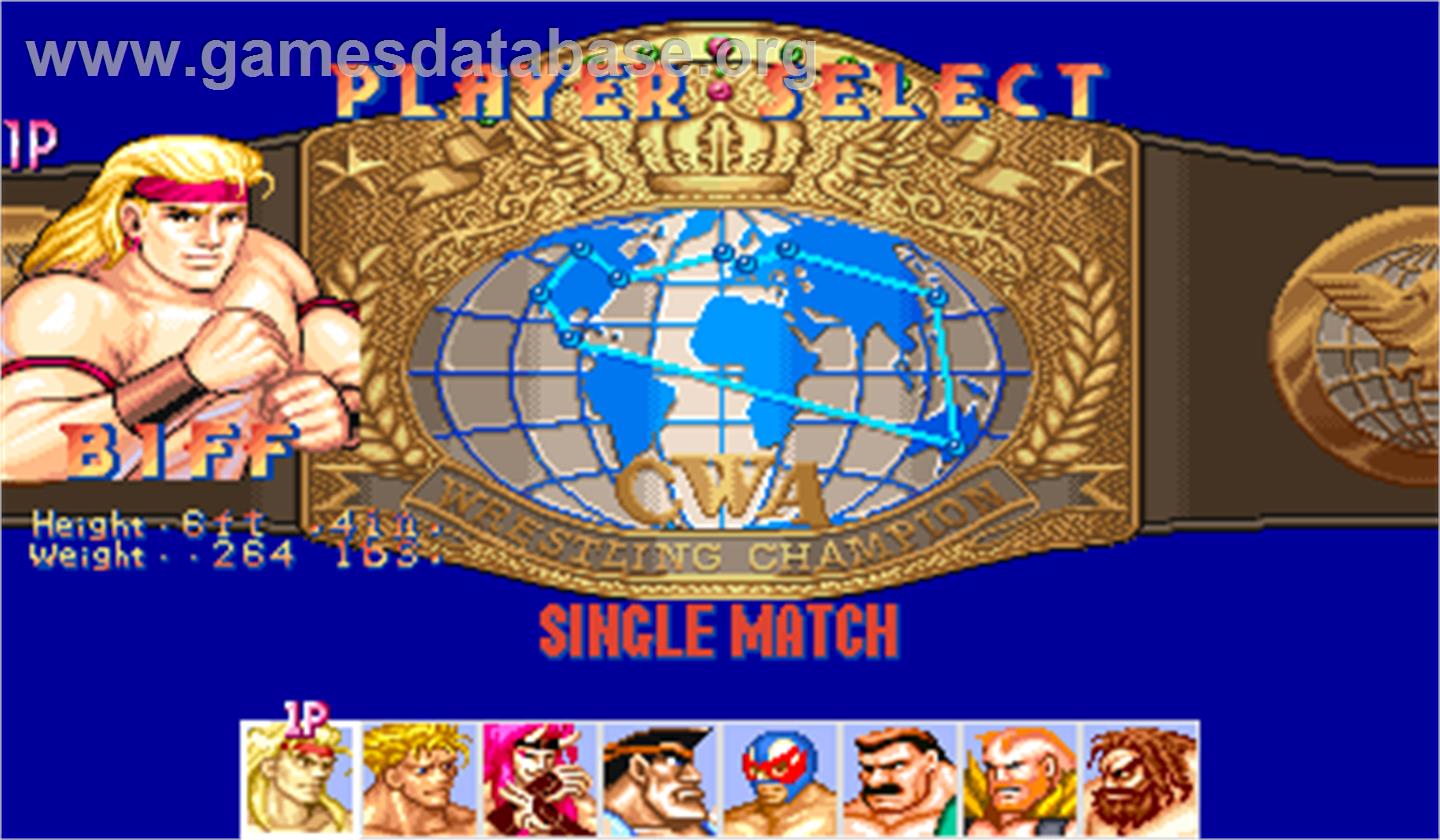 Saturday Night Slam Masters - Arcade - Artwork - Select Screen