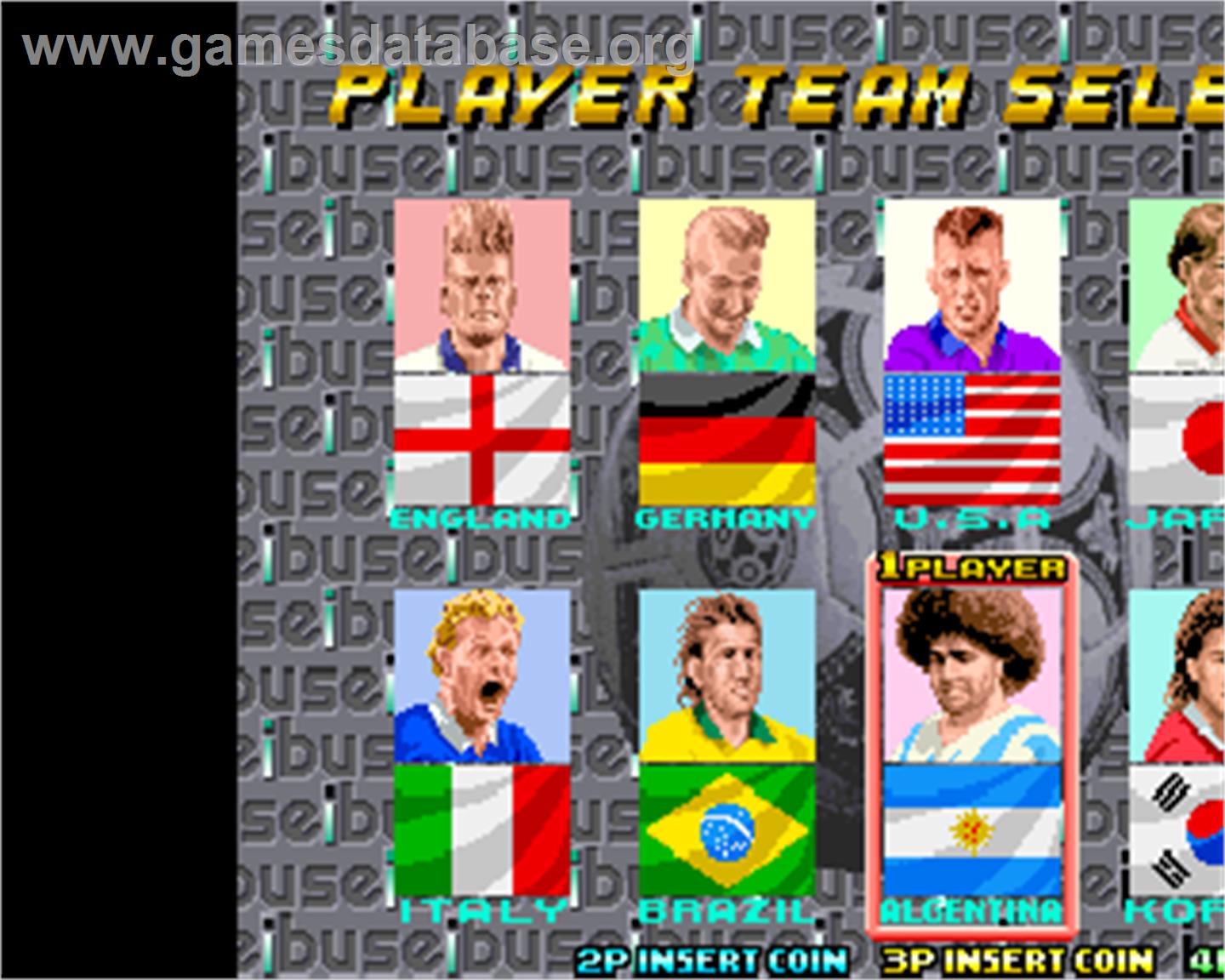 Seibu Cup Soccer - Arcade - Artwork - Select Screen