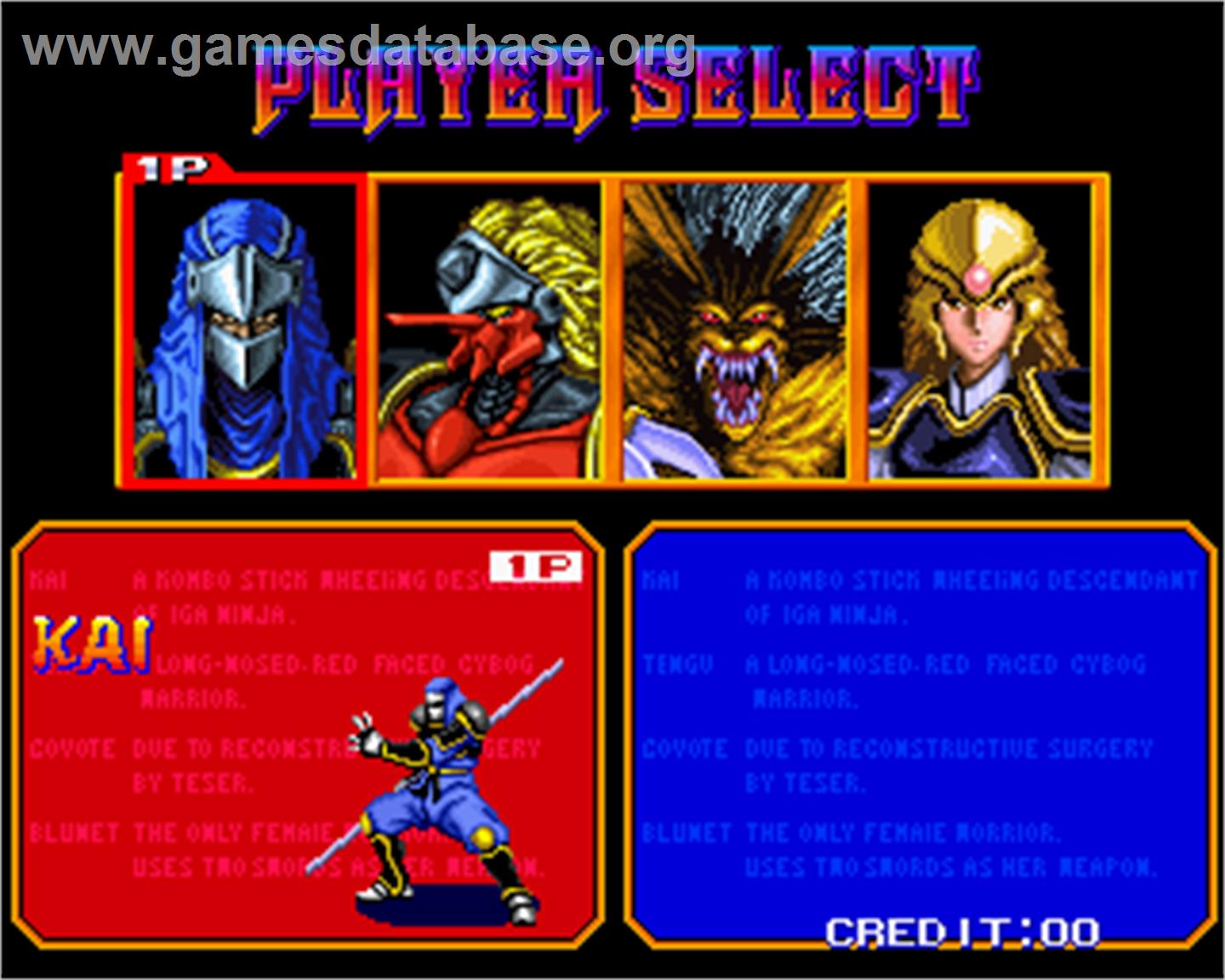 Shadow Force - Arcade - Artwork - Select Screen