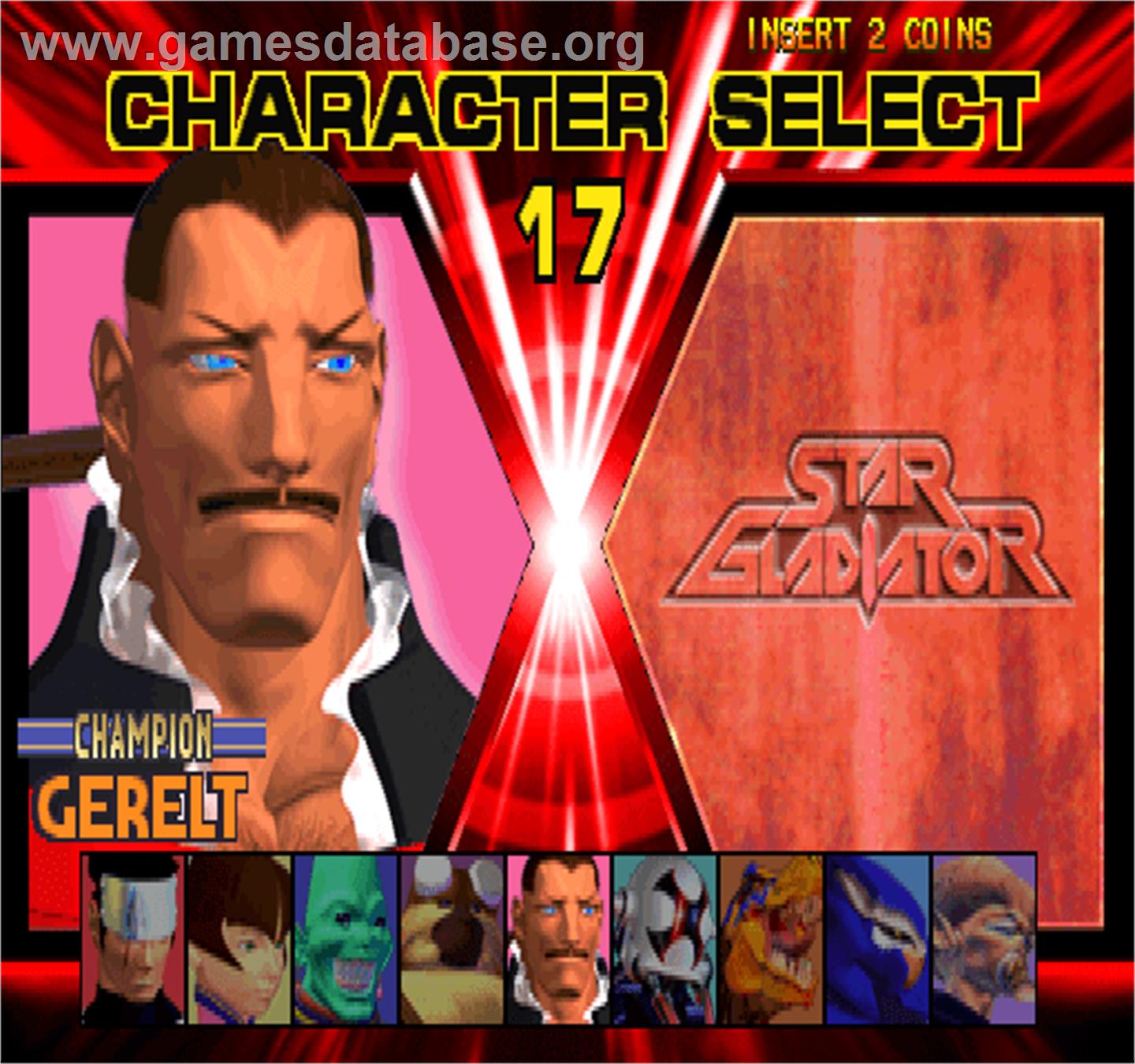 Star Gladiator - Arcade - Artwork - Select Screen