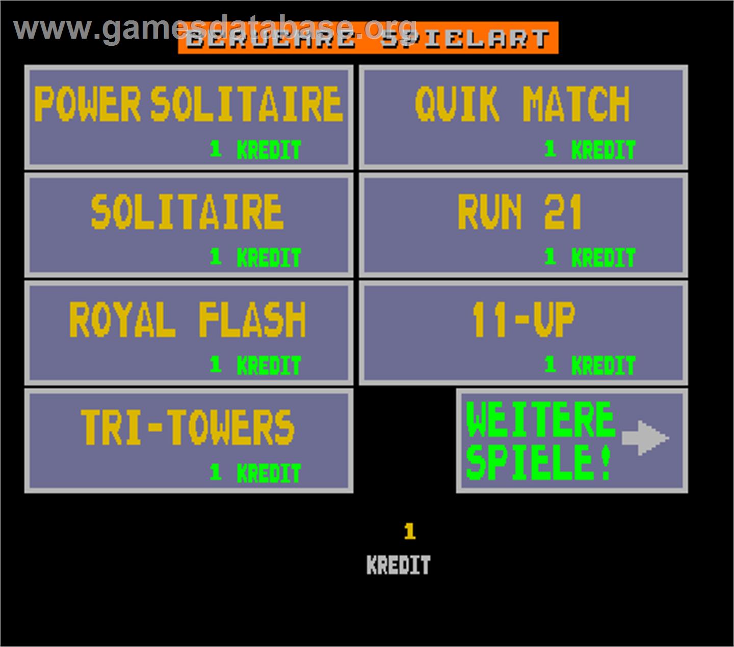Super Megatouch IV Turnier Version - Arcade - Artwork - Select Screen