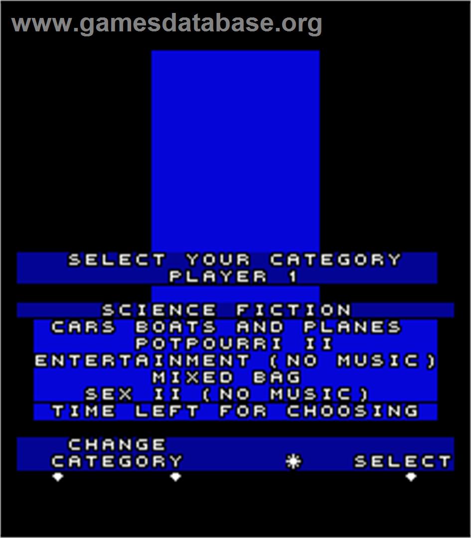 Super Trivia Master - Arcade - Artwork - Select Screen