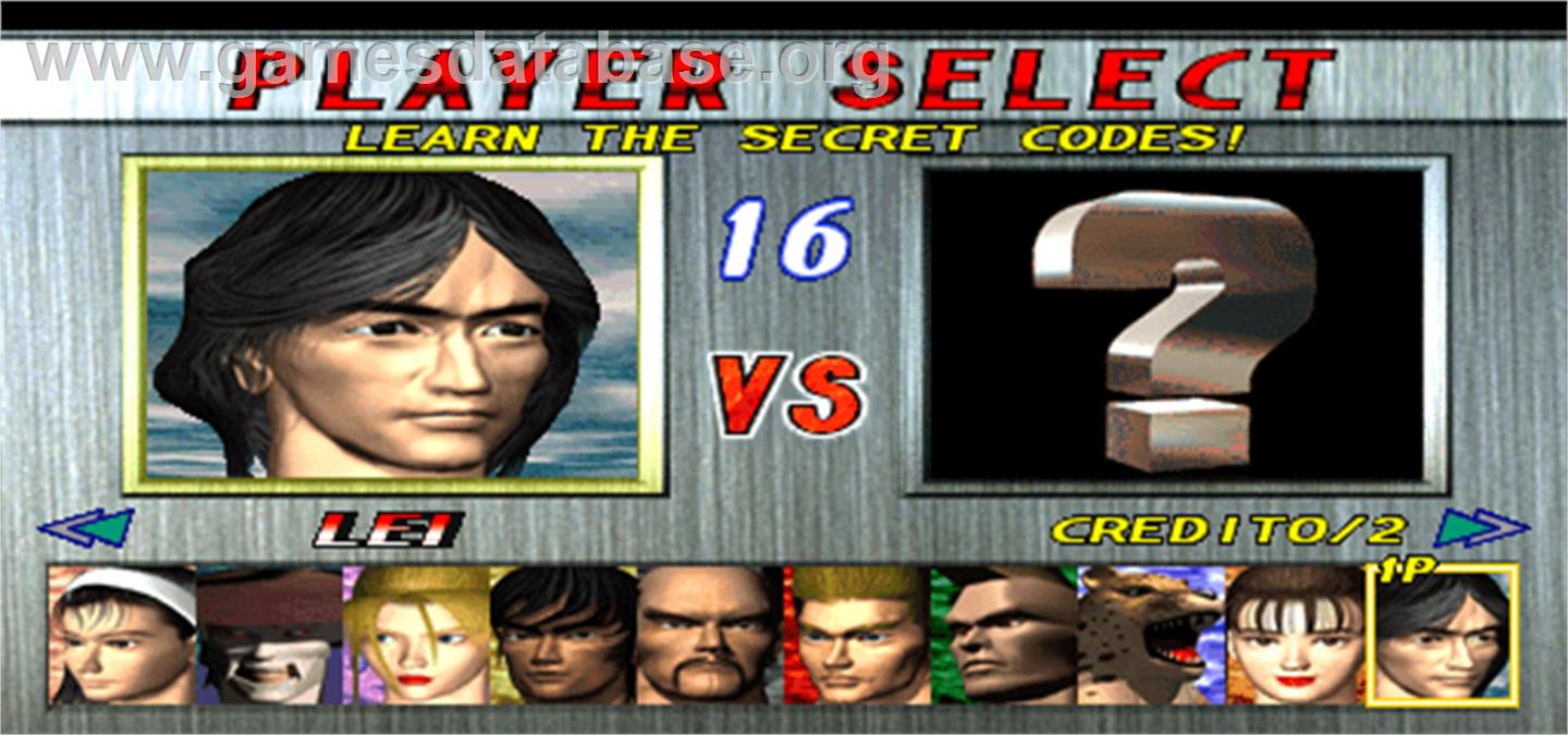 Tekken 2 Ver.B - Arcade - Artwork - Select Screen