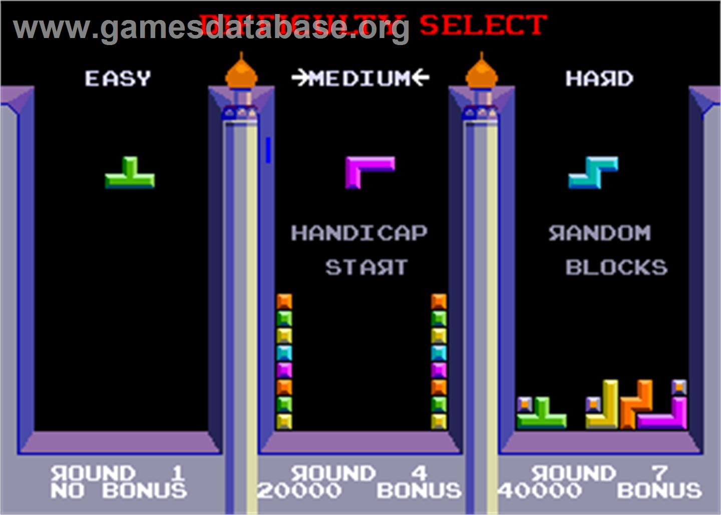 Tetris - Arcade - Artwork - Select Screen