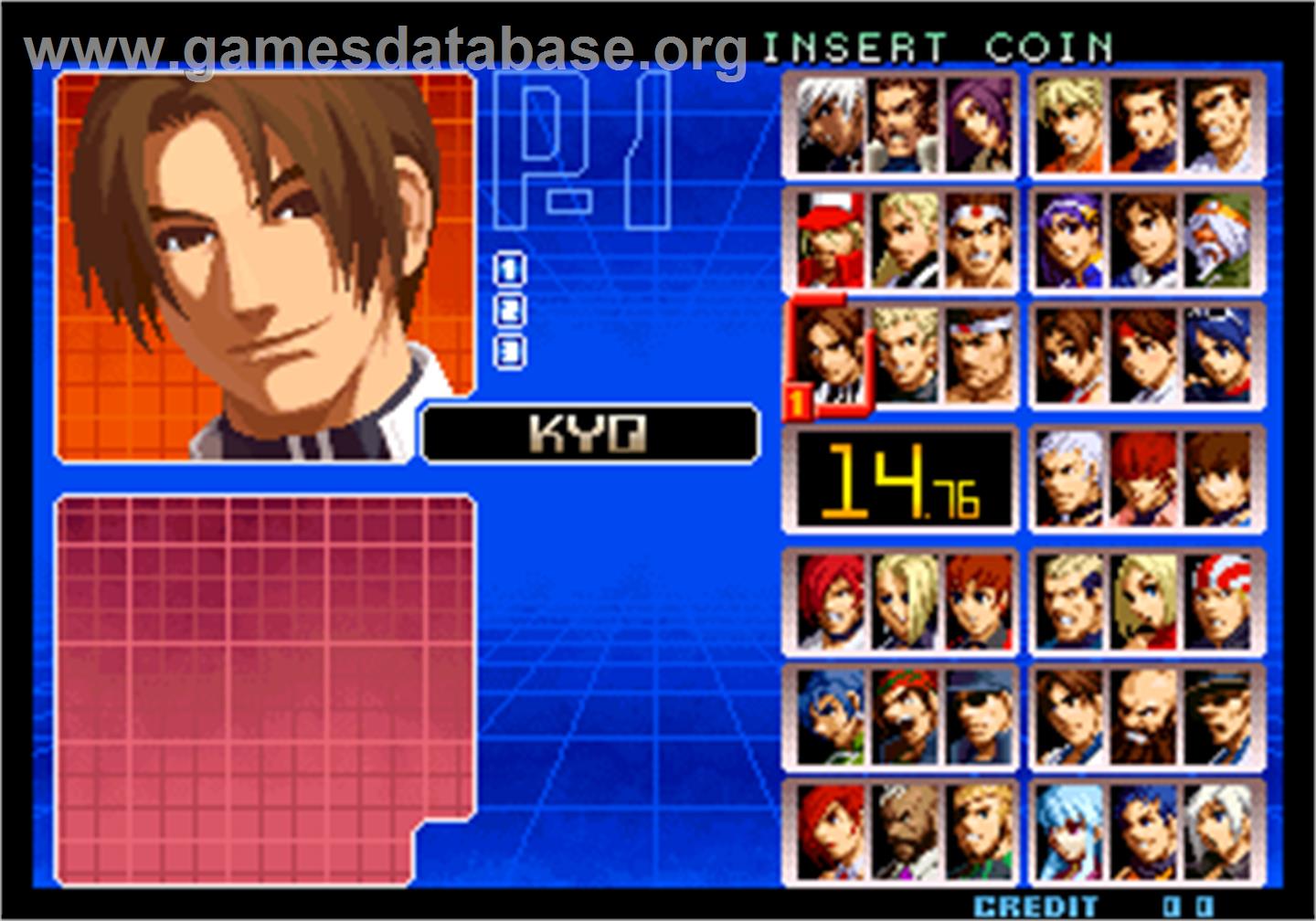 The King of Fighters 10th Anniversary Extra Plus - Arcade - Artwork - Select Screen