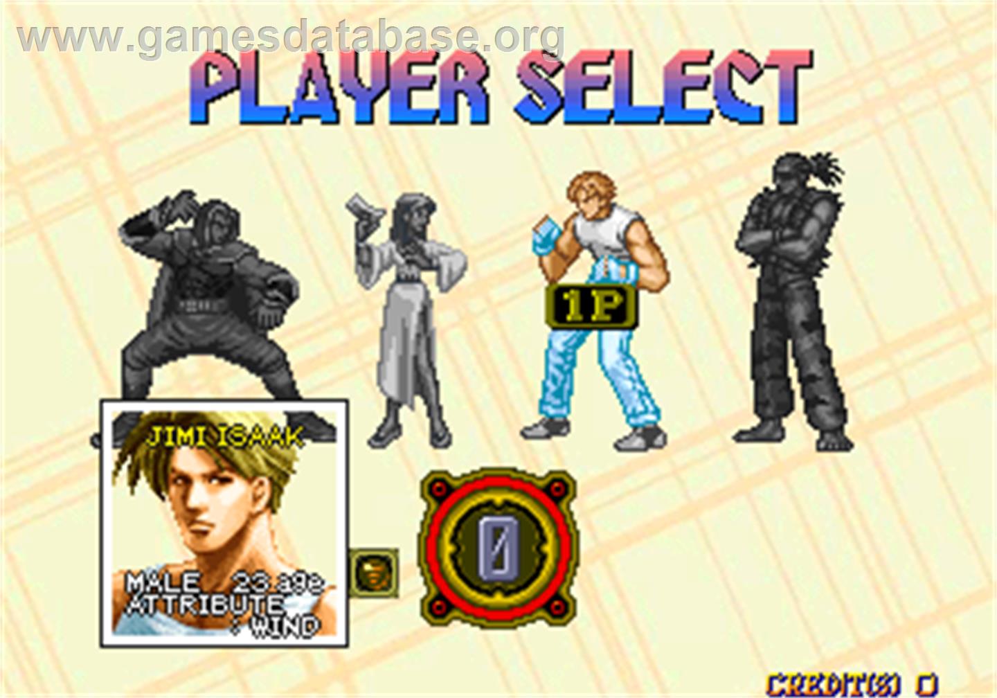 Thunder Heroes - Arcade - Artwork - Select Screen