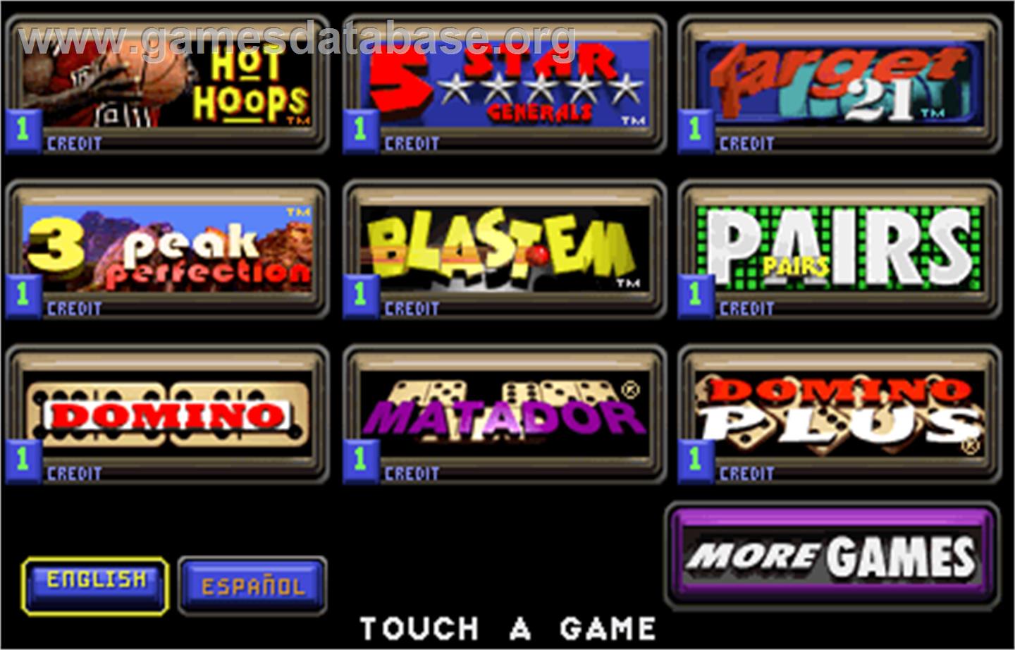 Touchmaster 2000 - Arcade - Artwork - Select Screen