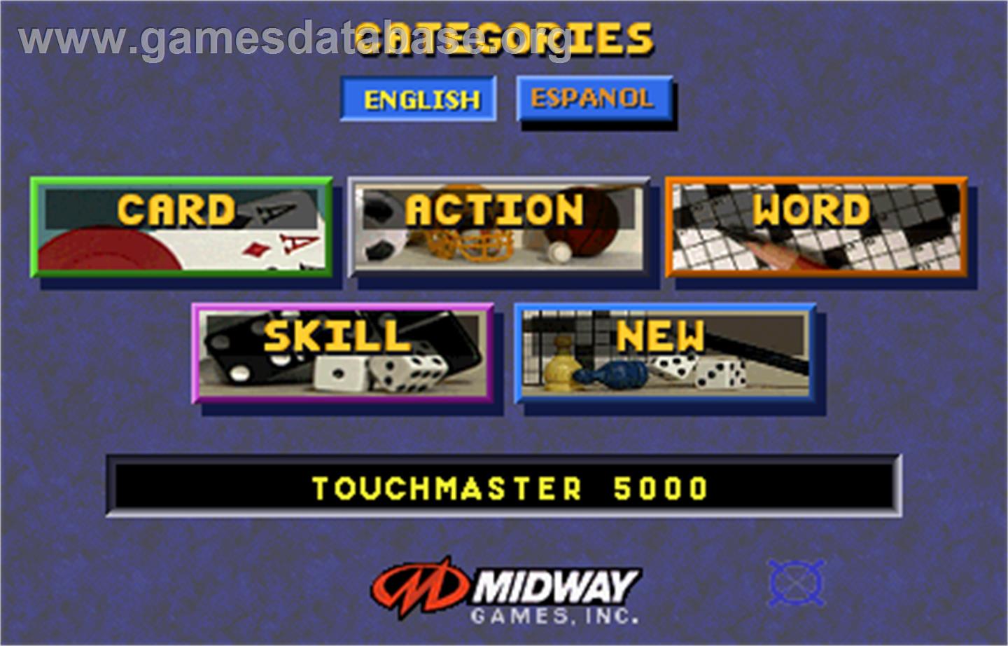 Touchmaster 5000 - Arcade - Artwork - Select Screen