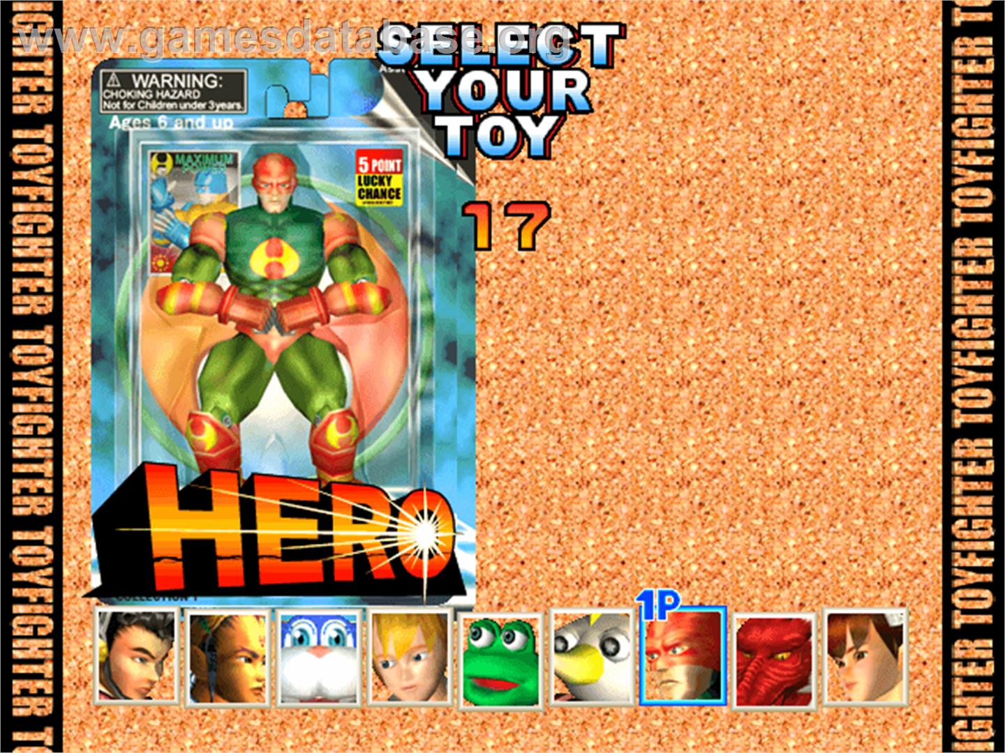 Toy Fighter - Arcade - Artwork - Select Screen