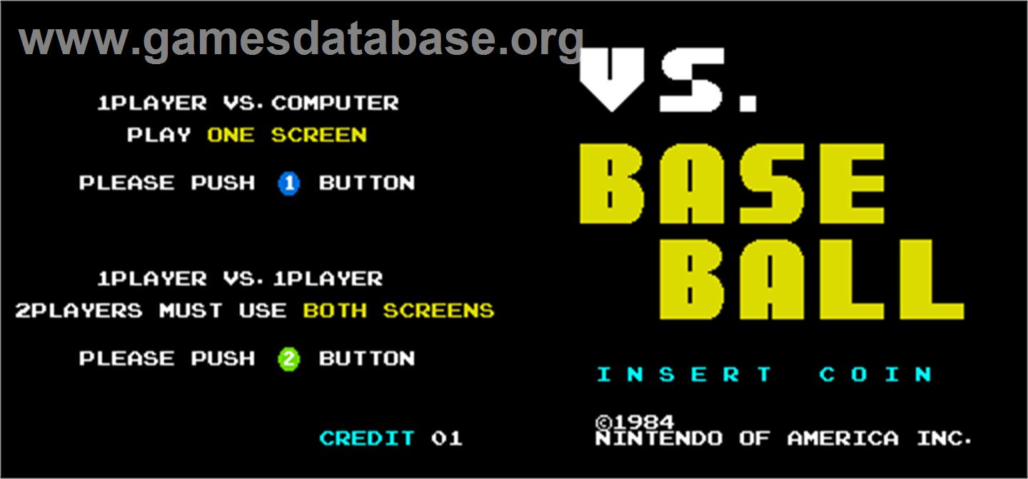 Vs. BaseBall - Arcade - Artwork - Select Screen