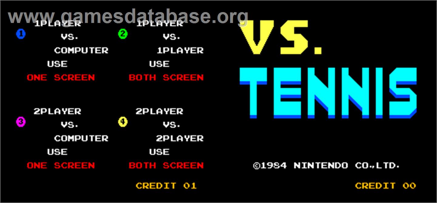 Vs. Tennis - Arcade - Artwork - Select Screen