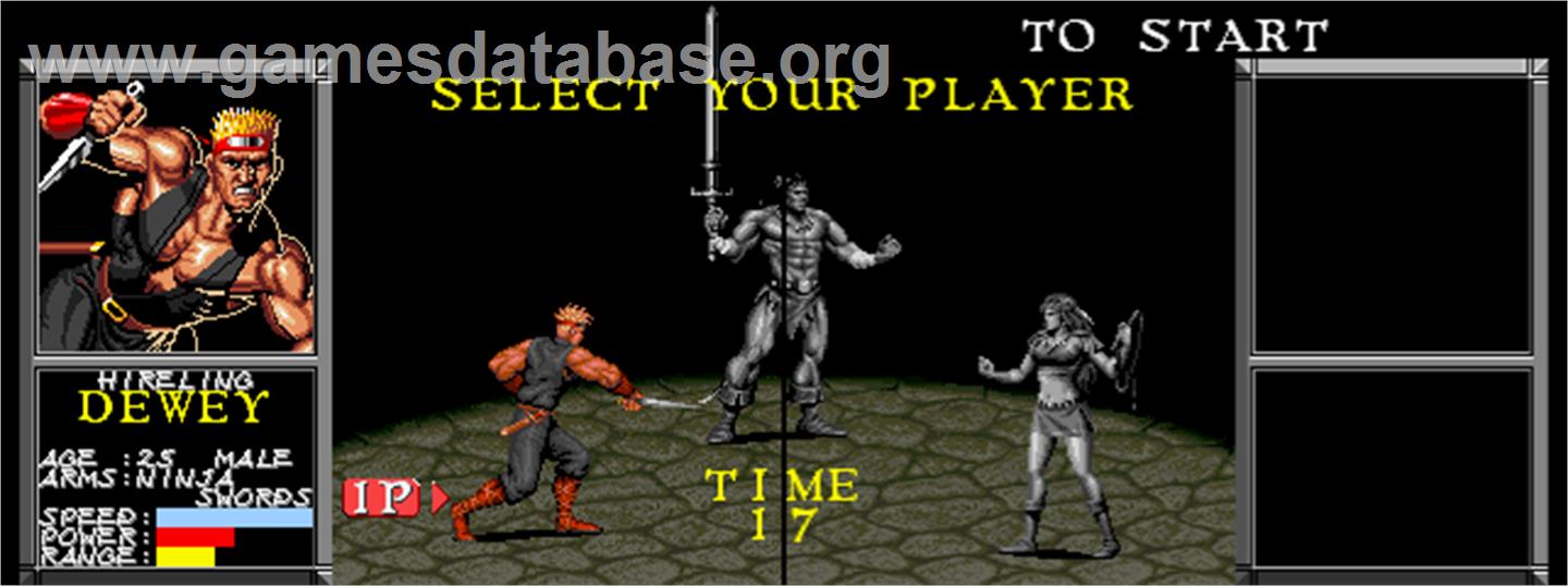 Warrior Blade - Rastan Saga Episode III - Arcade - Artwork - Select Screen