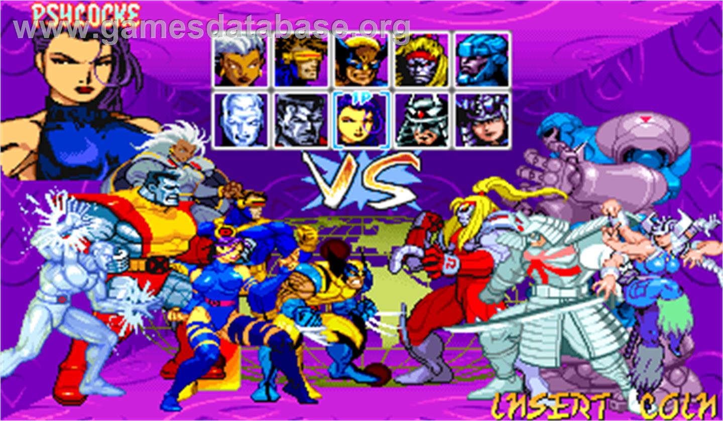X-Men: Children of the Atom - Arcade - Artwork - Select Screen