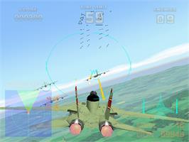 In game image of Air Combat 22 on the Arcade.