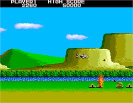 In game image of Airwolf on the Arcade.