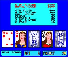 In game image of American Poker II on the Arcade.