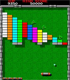 In game image of Arkanoid on the Arcade.
