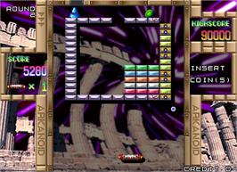 In game image of Arkanoid Returns on the Arcade.