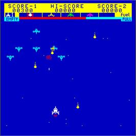 In game image of Astro Fire on the Arcade.